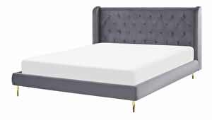 Manželská postel 180 cm Flora (šedá) (s roštem)