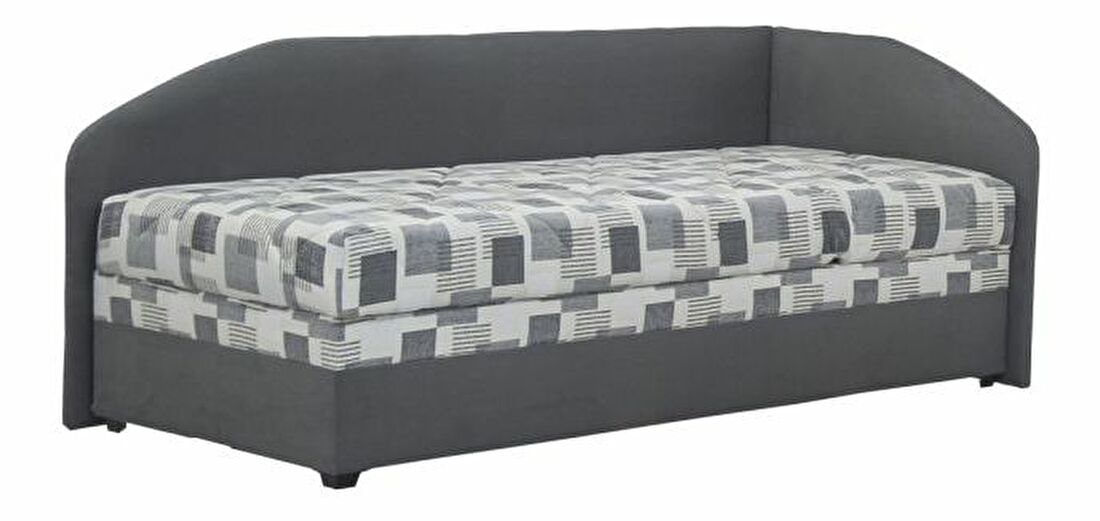 Jednolůžková postel 90 cm Blanář Turi (šedá + Kirsten 8057-11) (s roštem a matrací Alena) (P)