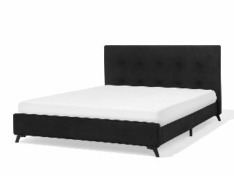 Manželská postel 180 cm AMBRE (s roštem) (černá)