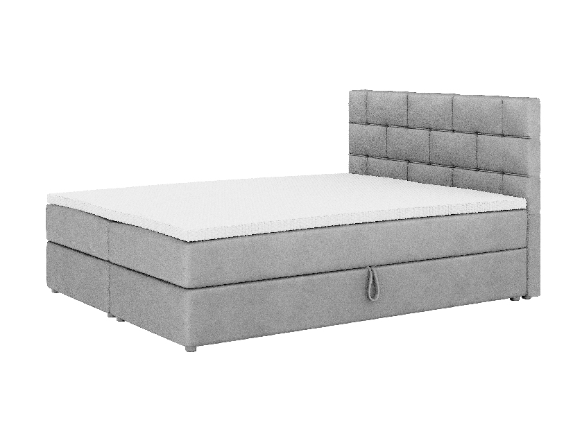 Manželská postel Boxspring 160x200 cm Waller (s roštem a matrací) (šedá)
