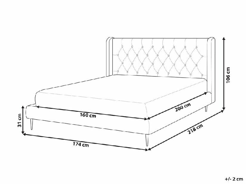 Manželská postel 160 cm Flora (béžová) (s roštem)