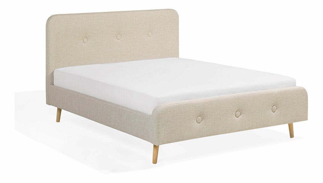 Manželská postel 140 cm ROME (s roštem) (béžová)