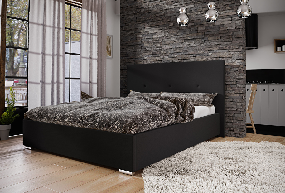 Manželská postel 160 cm Foxxie 2 (černá)