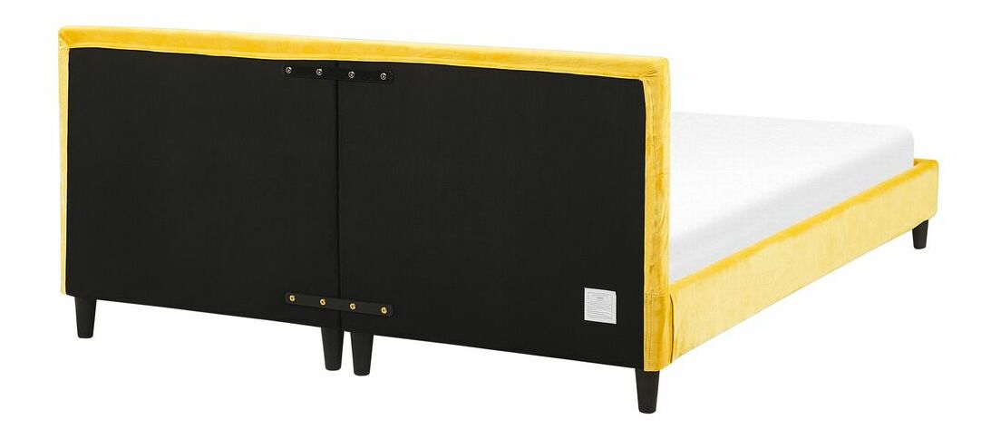 Manželská postel 180 cm FUTTI (s roštem) (žlutá)