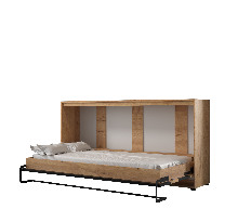 Sklapovací postel 160 Cassie (craft zlatý + černá matná) (horizontální)