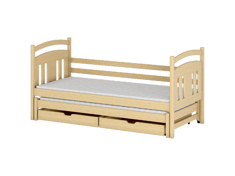Dětská postel 90 cm FELTON (s roštem a úl. prostorem) (borovice)