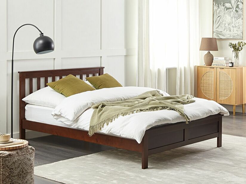 Manželská postel 140 cm Maye (tmavé dřevo)