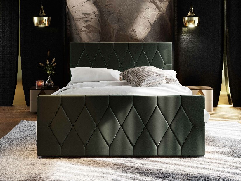 Manželská postel 180 cm Alex (tmavě šedá) (s roštem a úložným prostorem)