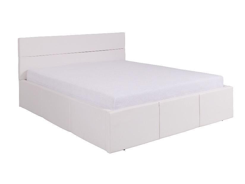 Manželská postel 170 cm Calabria P (bílá ekokůže) (s roštem)