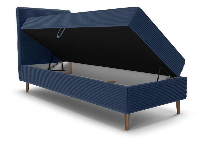 Jednolůžková postel 80 cm Napoli Bonell (modrá) (s roštem, s úl. prostorem)
