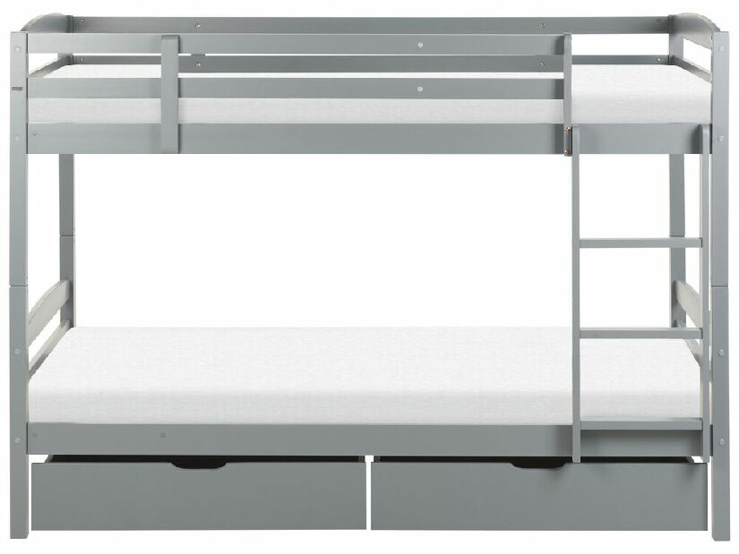 Patrová postel 90 cm Reggeton (šedá) (s roštem a úložným prostorem)