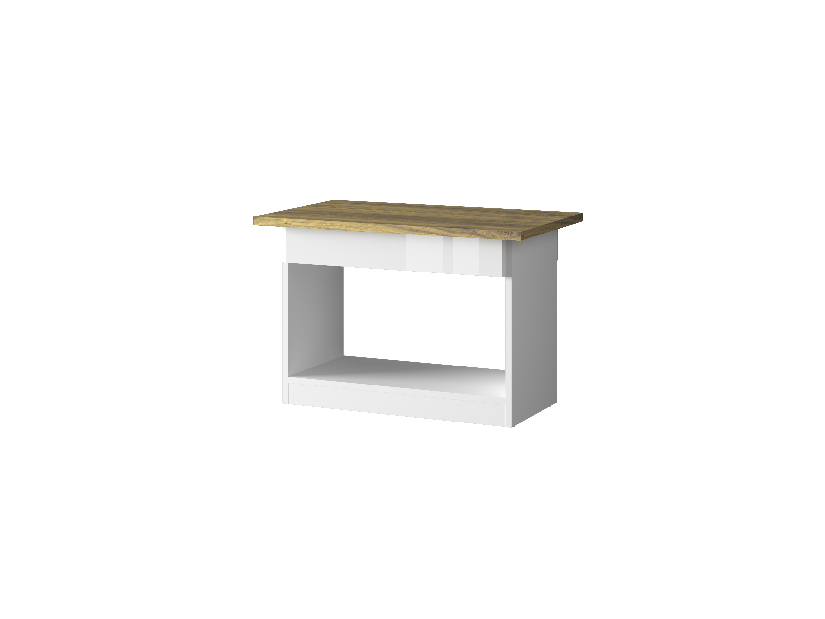 Konferenční stolek Tiera (bílá lesklá + dub navarre)