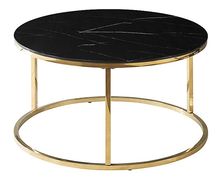 Konferenční stolek Shayna (černá + zlatá)