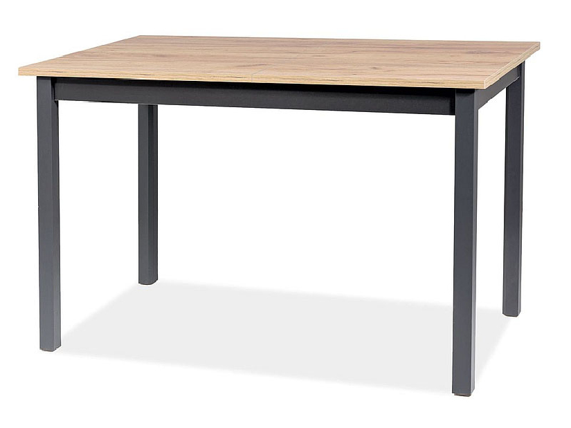 Rozkládací jídelní stůl 125-170 cm Hally (řemeslnický dub + černá) (pro 4 až 6 osob)
