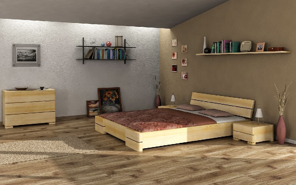 Manželská postel 160 cm Naturlig Lorenskog (borovice)