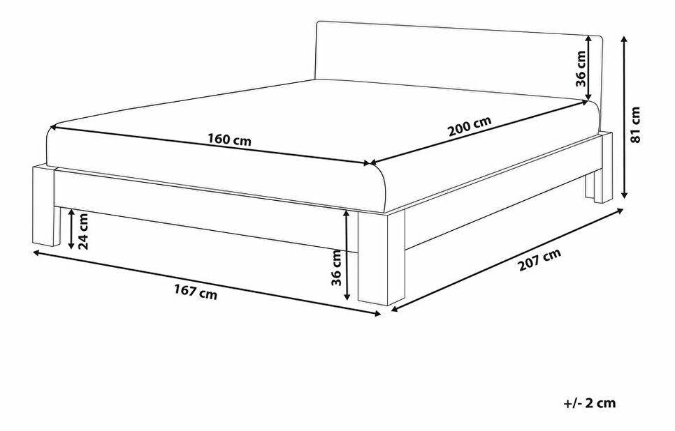 Manželská postel 160 cm ROYAL (s roštem) (světlé dřevo)