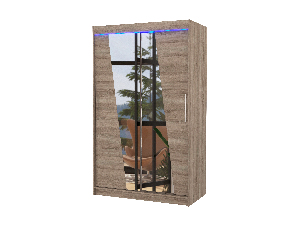 Šatní skříň Tolex (truflová) (s led osvětlením) (se zrcadlem)