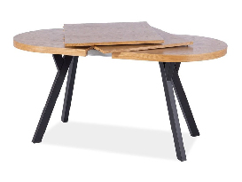 Rozkládací jídelní stůl 140-272 cm Daphne (dub + černá) (pro 8 a více osob)