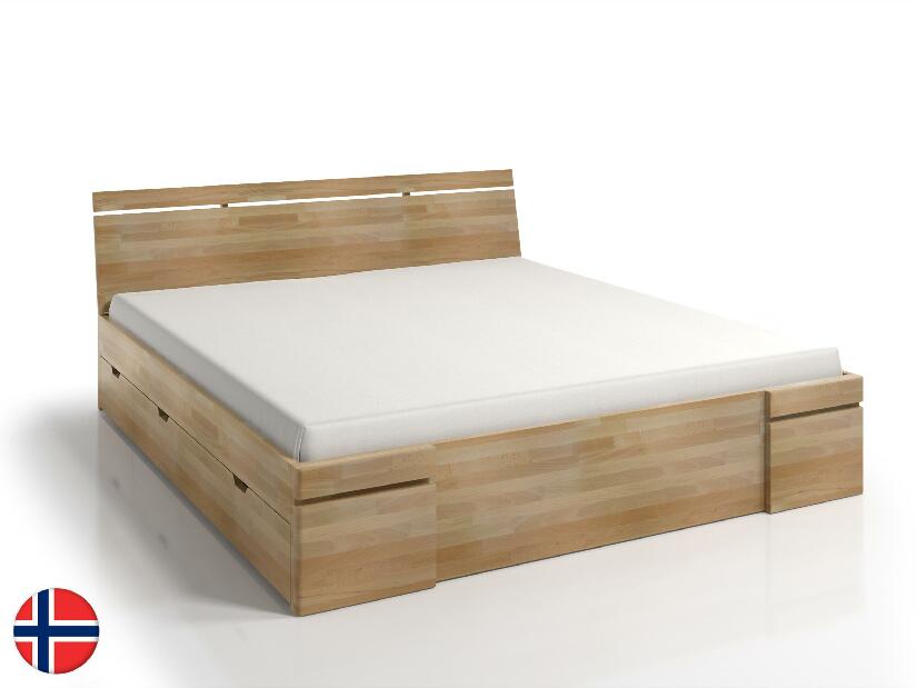 Manželská postel 200 cm Naturlig Bavergen Maxi DR (buk) (s roštem a úl. prostorem)