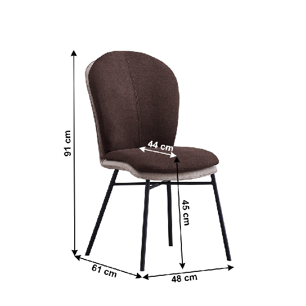 Jídelní židle Siderit (terakota + tmavě šedá)