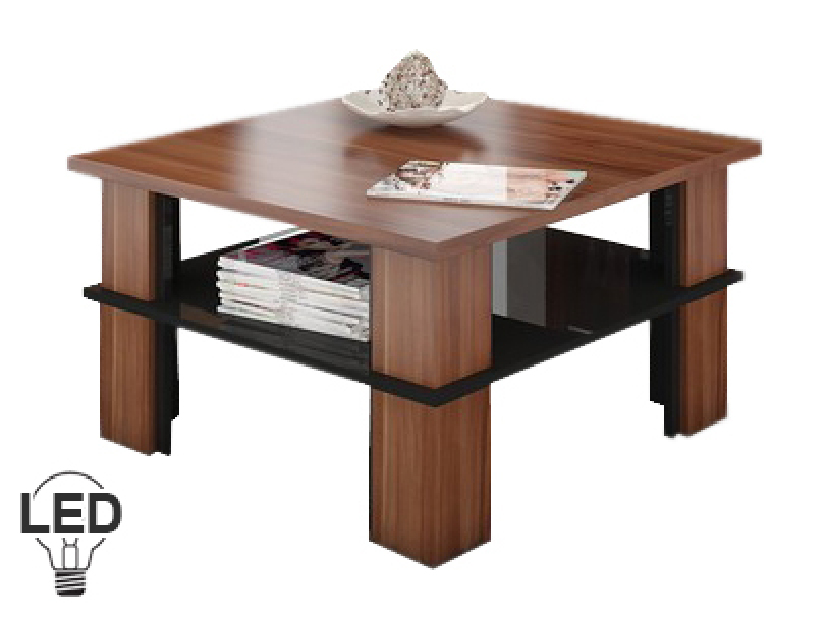 Konferenční stolek Futura 1 (švestka + lesk černý) *bazar