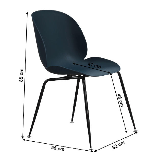 Jídelní židle Ikaite (tmavě modrá + černá)