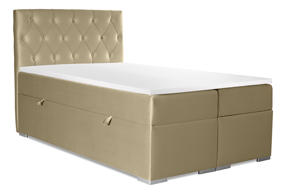 Kontinentální postel 180 cm Ronda (zlatá) (s úložným prostorem)