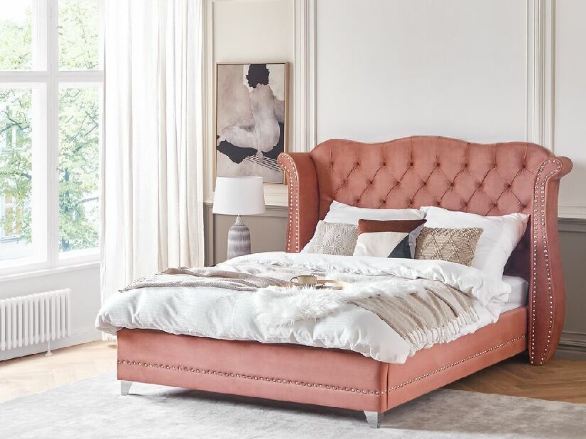 Manželská postel 180 cm Aidan (růžová) (s roštem)