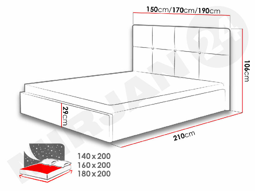 Manželská postel 160 cm Allatessa *výprodej
