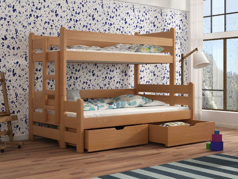 Dětská patrová postel 90 cm Bivi (buk)