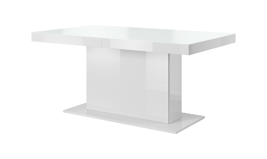 Jídelní stůl Hayle Typ 81 (pro 6 až 8 osob) (černá + bílý vysoký lesk)