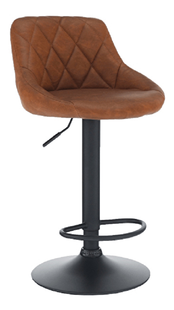 Barová židle Teken (koňaková + černá) *výprodej