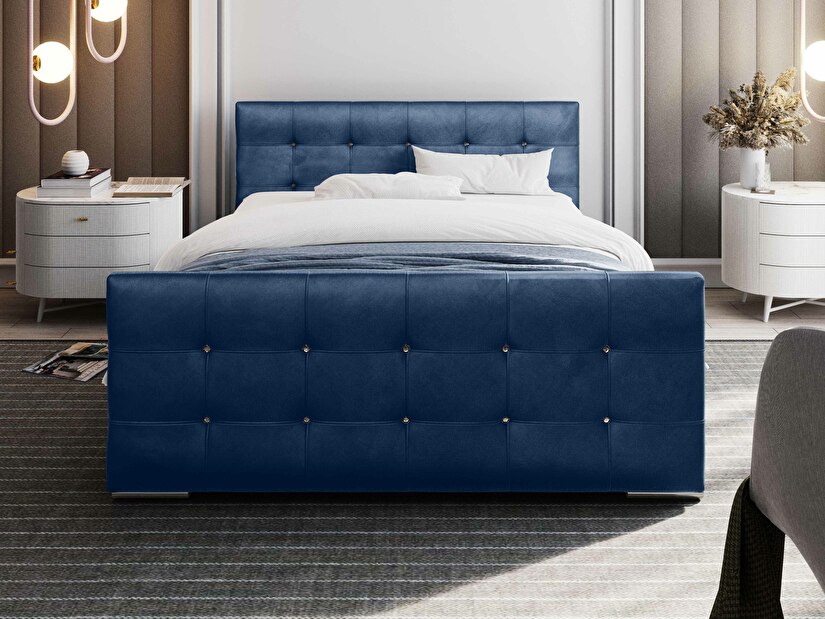 Manželská postel 180 cm Darrin (světle modrá) (s roštem a úložným prostorem)
