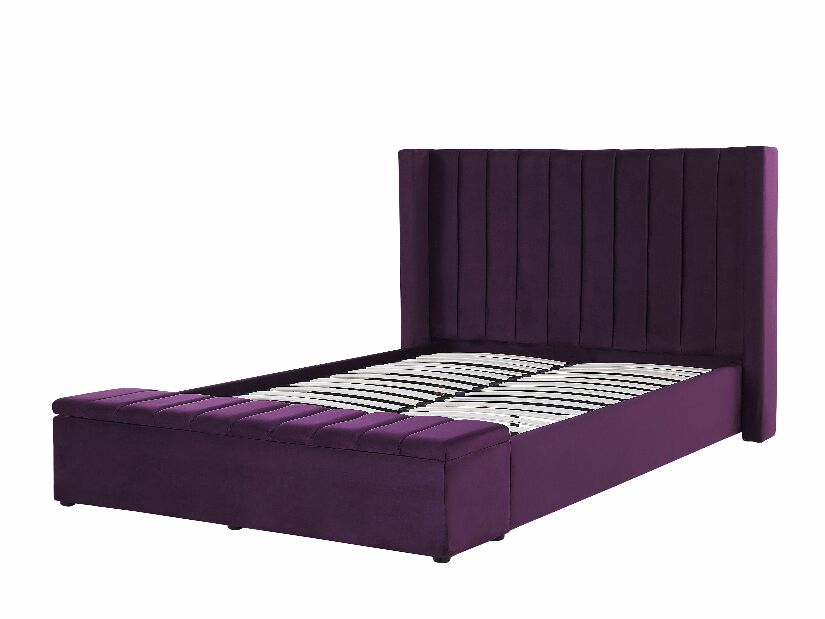 Manželská postel 160 cm NAIROBI (fialová) (s roštem a úl. prostorem)