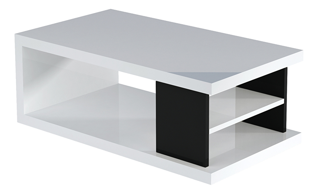 Konferenční stolek Liora (bílá + černá lesklá)