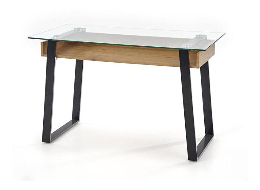 Psací stolek Bernie (přírodní dřevo + černá)