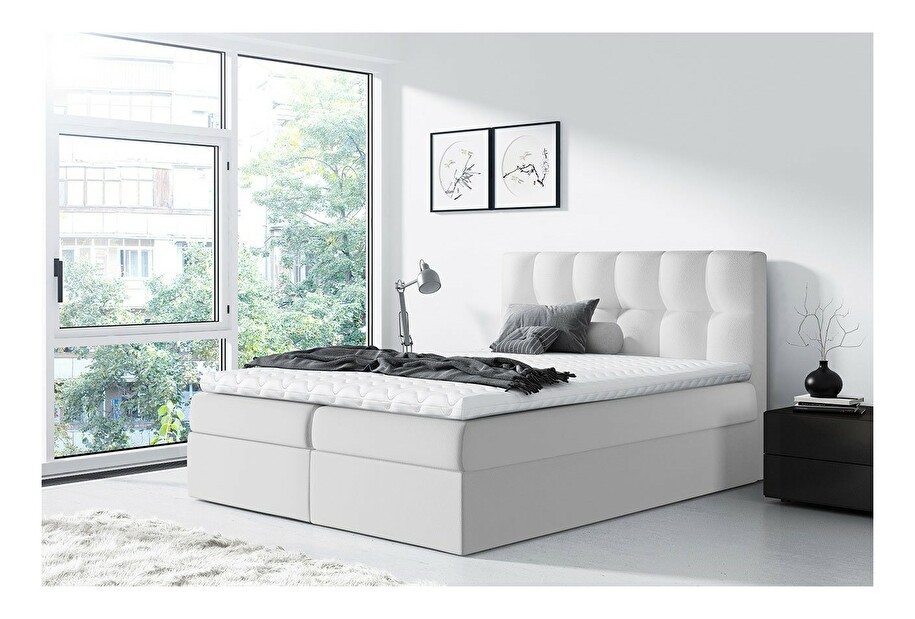 Kontinentálni postel 180 cm Apolon (bílá) *výprodej