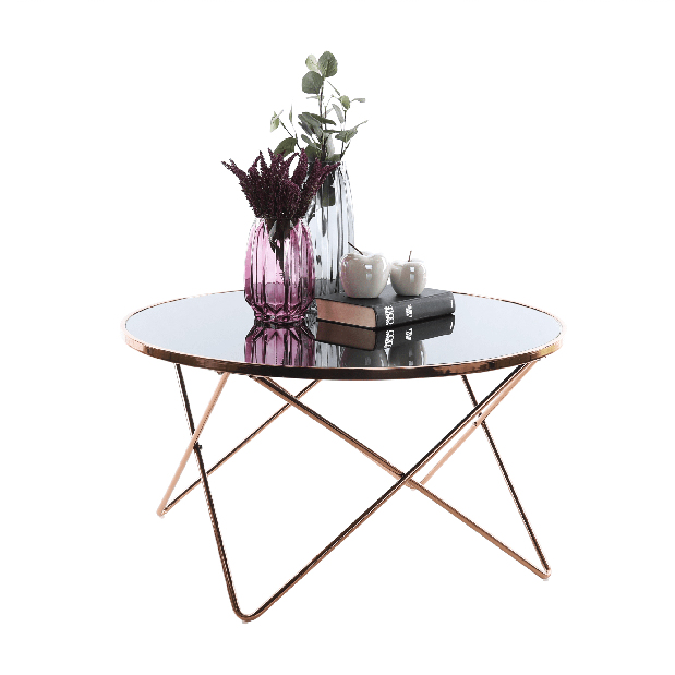 Konferenční stolek Rose (růžové zlato + černá)