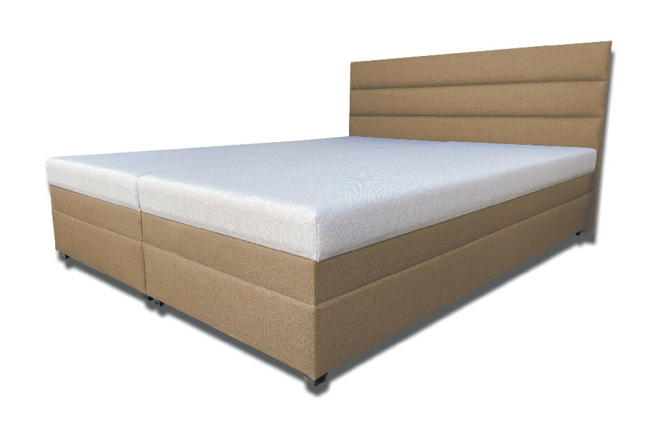 Manželská postel 160 cm Rebeka (se sendvičovými matracemi) (nugát)
