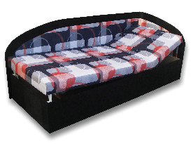 Jednolůžková postel (válenda) 90 cm Krista (Černá 39 + Mimi 21) (P)