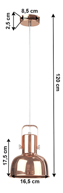 Závěsná lampa Avril 3 (růžovozlatá)