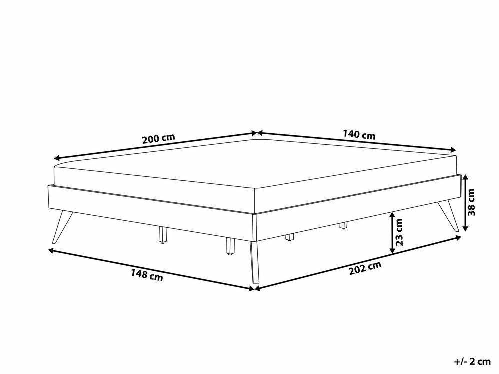 Manželská postel 140 cm BERRY (tmavé dřevo) (s roštem)