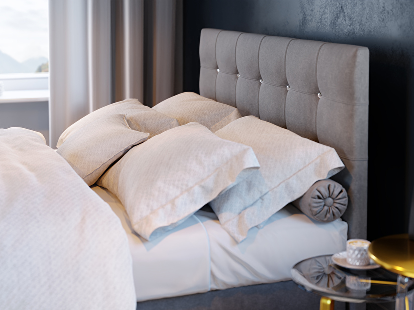 Manželská postel 140 cm Futura Kloe Eko (s matrací a roštem) (tmavě šedá)