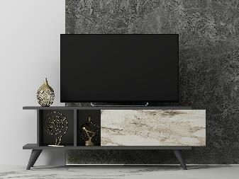  TV stolek/skříňka Tavuki (antracit + mramor)