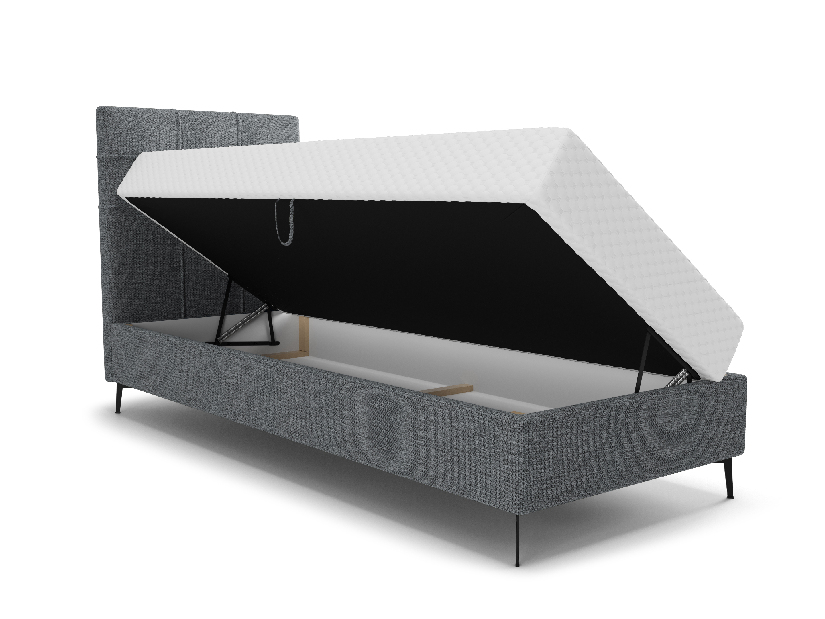 Jednolůžková postel 90 cm Infernus Comfort (tmavě šedá) (s roštem, s úl. prostorem)
