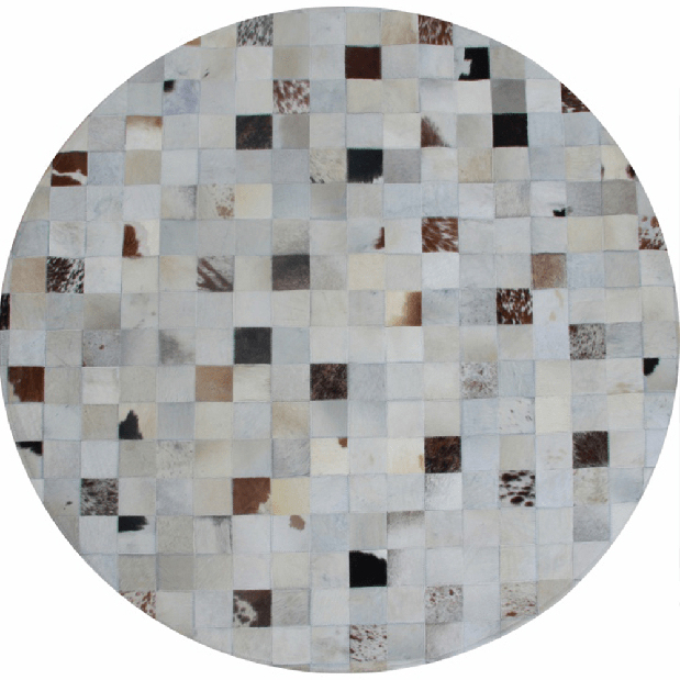 Kožený koberec 200x200 cm Kazuko TYP 10 (hovězí kůže + vzor patchwork)