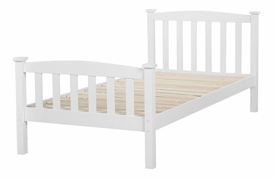 Jednolůžková postel 90 cm GERNE (s roštem) (bílá)