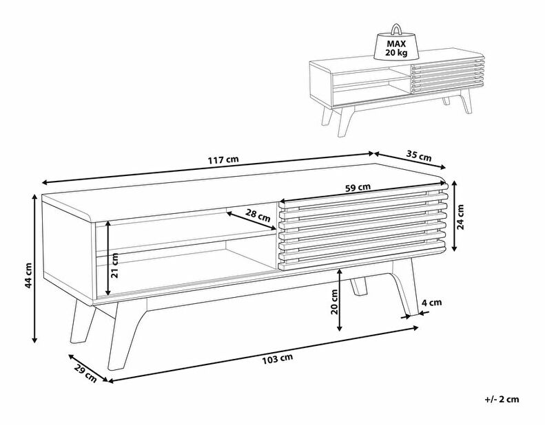 TV stolek/skříňka Tabule (tmavé dřevo)