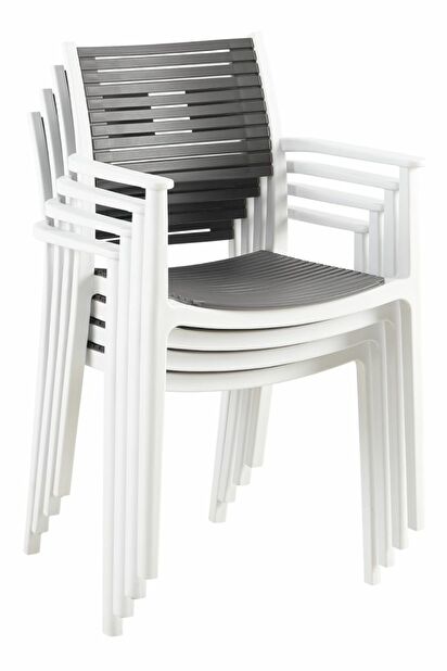 Jídelní židle HERMA (bílá + šedá)