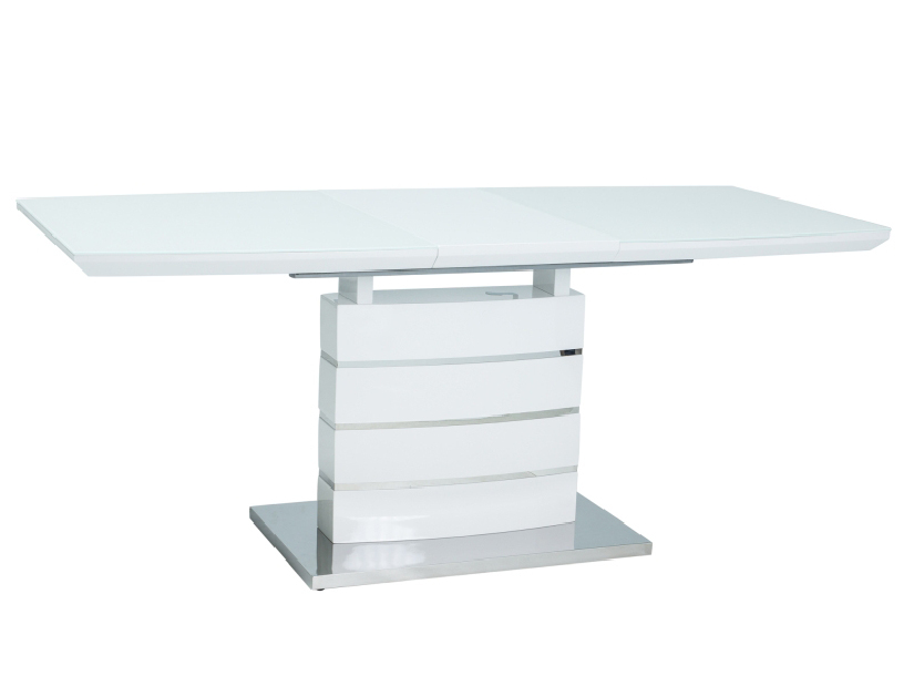 Rozkládací jídelní stůl 140-180 cm Leisha (bílá + bílá) (pro 4 až 8 osob)